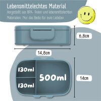 BearFoot Brotdose, Lunchbox, Bento Box Set - Sticker Blau ( Gravur möglich )