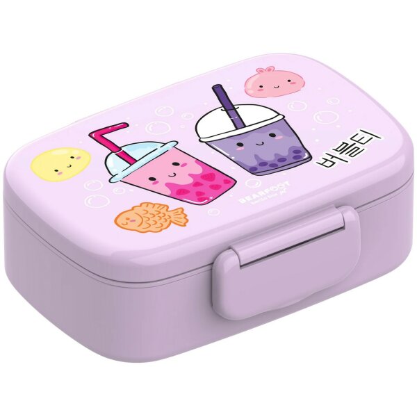 BearFoot Brotdose,Lunchbox, Bento Box Set - BubbleTea Lila ( Gravur möglich )