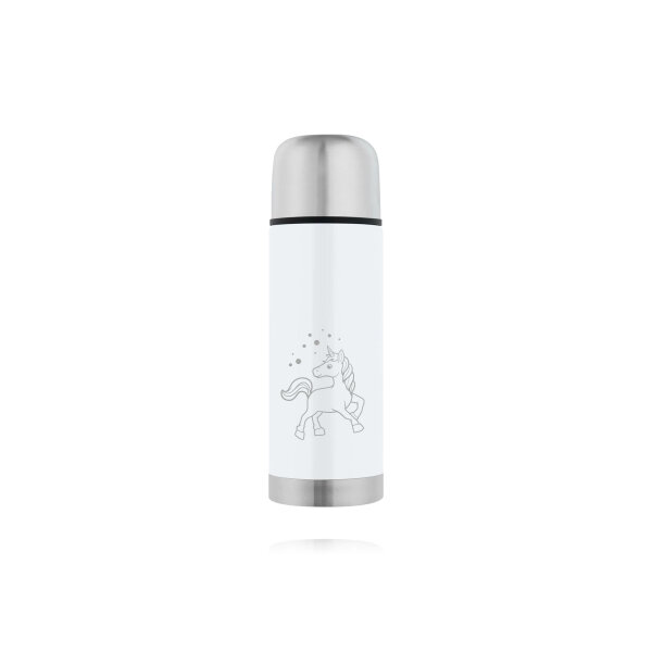 Trinkflasche Isolierflasche Gräwe 350ml - Weiß - Einhorn ( Gravur möglich )