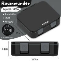BearFoot Brotdose, Lunchbox, Bento Box COMPACT - Schwarz ( Gravur möglich )