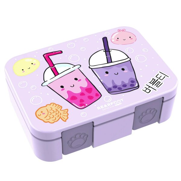 BearFoot Brotdose, Lunchbox, Bento Box COMPACT - BubbleTea Lila ( Gravur möglich )