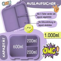 BearFoot Brotdose, Lunchbox, Bento Box COMPACT - BubbleTea Lila ( Gravur möglich )