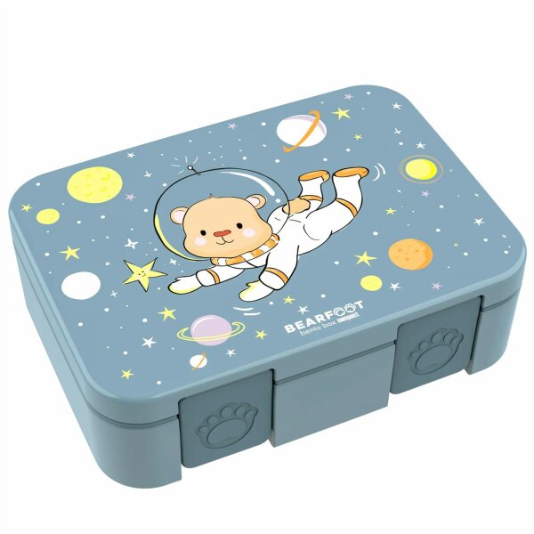 BearFoot Brotdose, Lunchbox, Bento box COMPACT 1000ml - Astro Bär - Planeten, Sterne ( Gravur möglich )