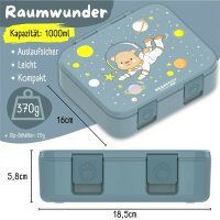 BearFoot Brotdose, Lunchbox, Bento box COMPACT 1000ml - Astro Bär - Planeten, Sterne ( Gravur möglich )
