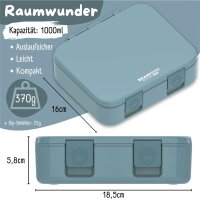 BearFoot Brotdose, Lunchbox, Bento box COMPACT - Blau ( Gravur möglich )