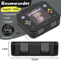 BearFoot Brotdose, Lunchbox, Bento Box COMPACT - Game Schwarz ( Gravur möglich )