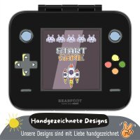 BearFoot Brotdose, Lunchbox, Bento Box COMPACT - Game Schwarz ( Gravur möglich )