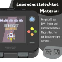BearFoot Brotdose, Lunchbox, Bento Box COMPACT - Game Schwarz ( Gravur möglich )
