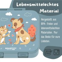 BearFoot Brotdose, Lunchbox, Bento Box COMPACT - Hund & Katze ( Gravur möglich )