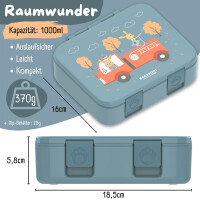 BearFoot Brotdose, Lunchbox, Bento Box COMPACT - Feuerwehr & Hase ( Gravur möglich )