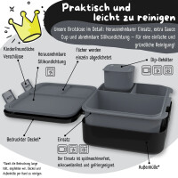 BearFoot Brotdose, Lunchbox,Bento Box COMPACT - Sticker Schwarz ( Gravur möglich ) ( Gravur möglich )