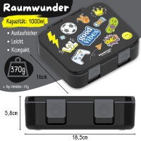 BearFoot Brotdose, Lunchbox,Bento Box COMPACT - Sticker Schwarz ( Gravur möglich ) ( Gravur möglich )