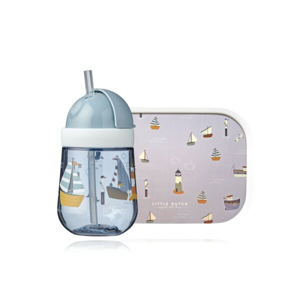 Mepal Sailors Bay 2er Bundle - Brotdose, Strohhalmbecher ( Gravur möglich )