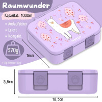 BearFoot Brotdose, Lunchbox, Bento Box COMPACT - Lama Lila
