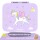 BearFoot Brotdose, Lunchbox, Bento Box COMPACT - Einhorn - Sterne, Wolken Mond ( Gravur möglich )