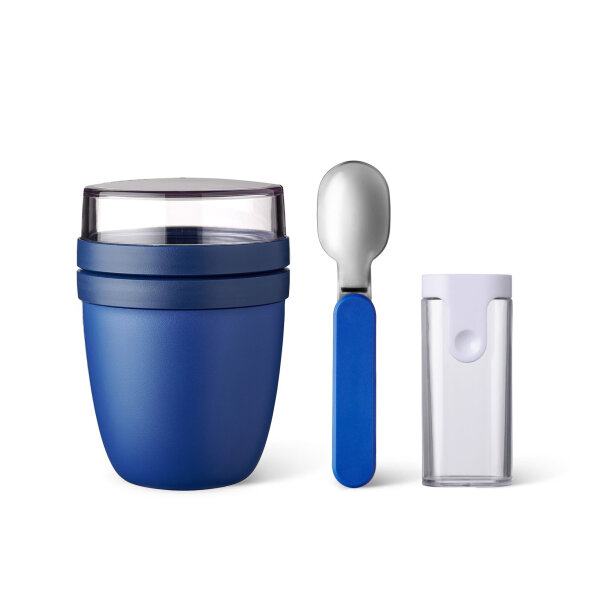 Mepal Lunchpot Set (500ml + 200ml) und faltbarer Löffel Ellipse - Vivid Blue ( Gravur möglich )