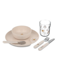 Kindergeschirr Set Mepal Mio - Fairy Garden - Rehkitz, Vogel, Pilze, Blumen - 6-teilig ( Gravur möglich )