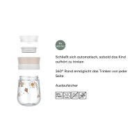 Trinkflasche Trinklernbecher Mepal Mio (300ml) - Fairy Garden - Rehkitz, Vogel, Pilze, Blumen ( Gravur möglich )
