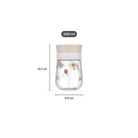 Trinkflasche Trinklernbecher Mepal Mio (300ml) - Fairy Garden - Rehkitz, Vogel, Pilze, Blumen ( Gravur möglich )