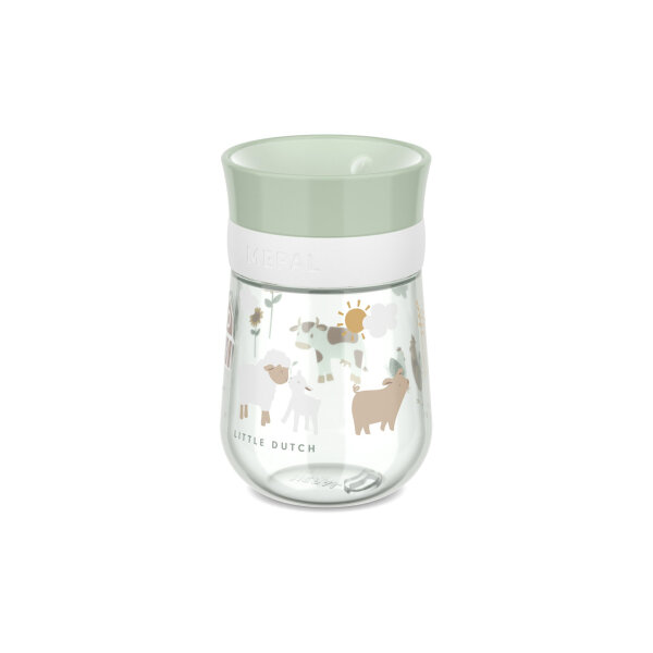 Trinkflasche Trinklernbecher Mepal Mio (300ml) - Little Farm - Schaf, Schwein, Kuh, Hahn, Scheune, Sonne ( Gravur möglich )