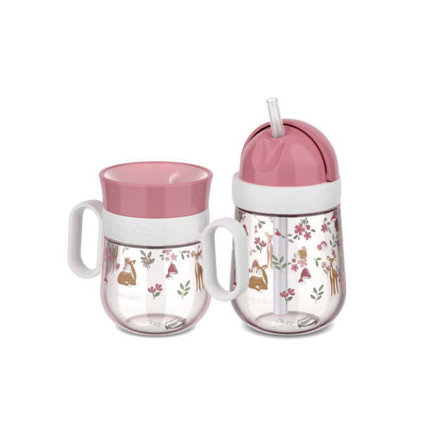 Mepal Fairy Garden 2er Bundle - Trinklernbecher 360 Grad + Strohhalmbecher ( Gravur möglich )