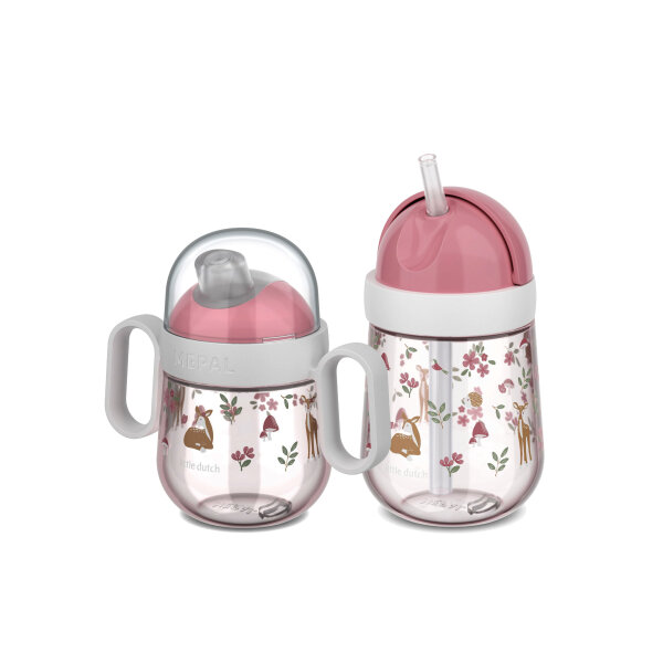 Mepal Fairy Garden 2er Bundle - Trinklernbecher Mio + Strohhalmbecher ( Gravur möglich )