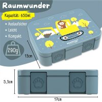 BearFoot Brotdose, Lunchbox, Bento Box COMPACT-S 650ml - Bagger & Affe