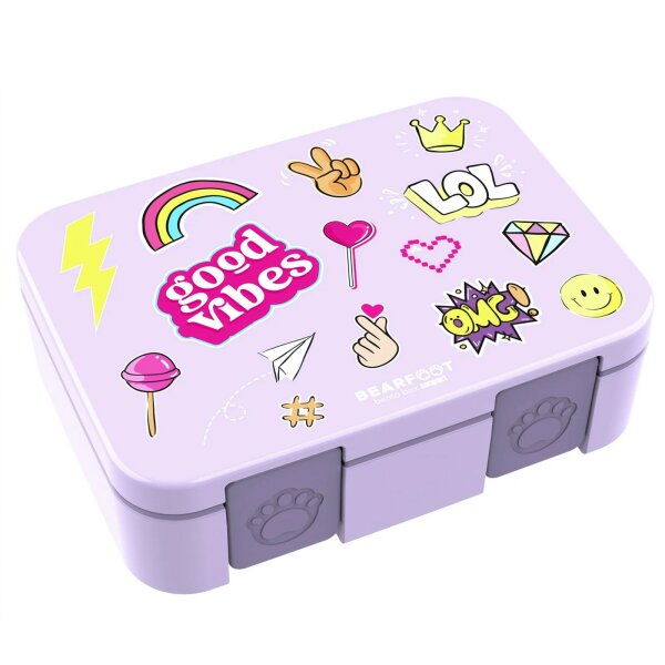 BearFoot Brotdose, Lunchbox, Bento Box COMPACT-S 650ml - Sticker Lila