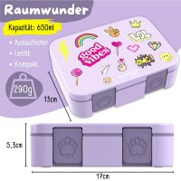 BearFoot Brotdose, Lunchbox, Bento Box COMPACT-S 650ml - Sticker Lila