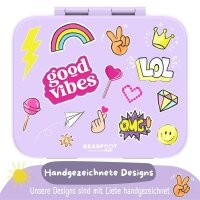 BearFoot Brotdose, Lunchbox, Bento Box COMPACT-S 650ml - Sticker Lila
