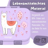 BearFoot Brotdose, Lunchbox, Bento Box COMPACT-S 650ml - Lama Lila ( Gravur möglich )