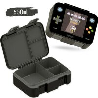 BearFoot Brotdose, Lunchbox, Bento Box COMPACT-S 650ml - Game Schwarz ( Gravur möglich )