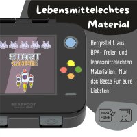 BearFoot Brotdose, Lunchbox, Bento Box COMPACT-S 650ml - Game Schwarz ( Gravur möglich )