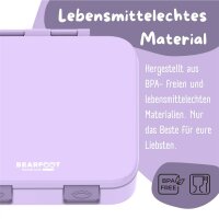 BearFoot Brotdose, Lunchbox, Bento Box COMPACT-S 650ml - Lila ( Gravur möglich )
