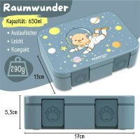 BearFoot Brotdose, Lunchbox, Bento Box COMPACT-S 650ml - Astro Bär ( Gravur möglich )