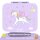 BearFoot Brotdose, Lunchbox, Bento Box COMPACT-S 650ml - Einhorn Lila ( Gravur möglich )
