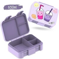 BearFoot Brotdose, Lunchbox, Bento Box COMPACT-S 650ml - BubbleTea Lila