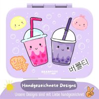 BearFoot Brotdose, Lunchbox, Bento Box COMPACT-S 650ml - BubbleTea Lila
