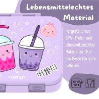 BearFoot Brotdose, Lunchbox, Bento Box COMPACT-S 650ml - BubbleTea Lila