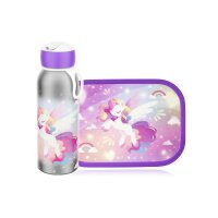 Mepal Unicorn Glow 2er Bundle - Brotdose, Trinkflasche (...