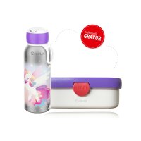 Mepal Unicorn Glow 2er Bundle - Brotdose, Trinkflasche (...