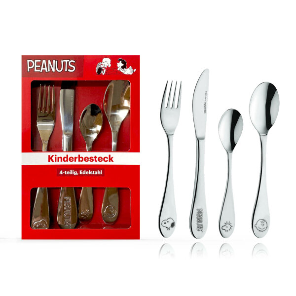 Geda Labels Kinderbesteck - Snoopy Kids - Peanuts - 4-teilig ( Gravur möglich )