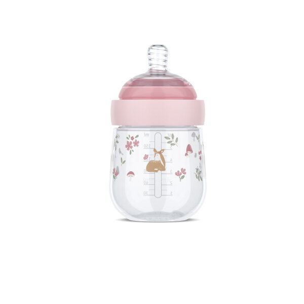 Trinkflasche Nuckelflasche Babyflasche Mepal Mio (165ml) - Fairy Garden - Rehkitz, Vogel, Pilze, Blumen ( Gravur möglich )