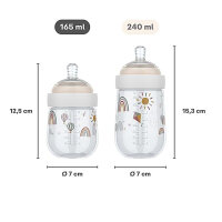 Trinkflasche Nuckelflasche Babyflasche Mepal Mio (240ml) - Fairy Garden - Rehkitz, Vogel, Pilze, Blumen ( Gravur möglich )