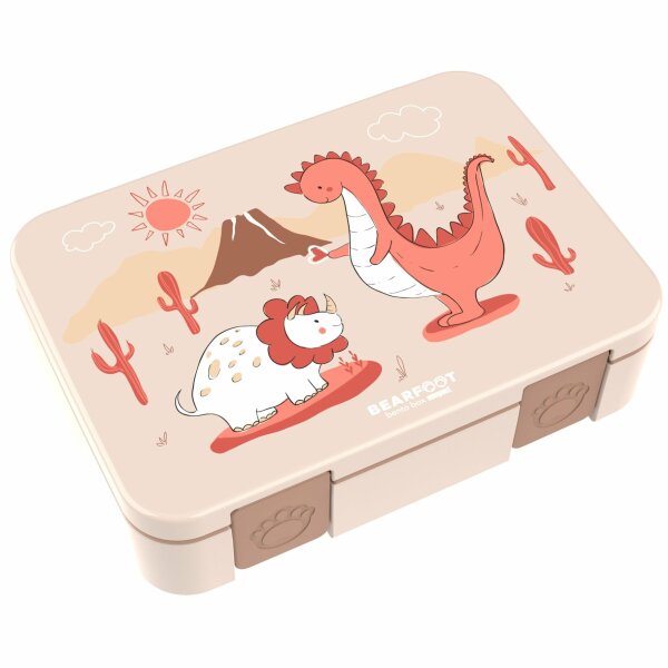 BearFoot Brotdose, Lunchbox, Bento Box Compact-M - Dinosaurier ( Gravur möglich ) ( Gravur möglich )