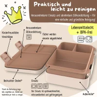 BearFoot Brotdose, Lunchbox, Bento Box Compact-M - Dinosaurier ( Gravur möglich ) ( Gravur möglich )