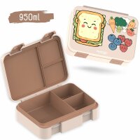 BearFoot Brotdose, Lunchbox, Bento Box COMPACT-M 950ml - Sandwich braun ( Gravur möglich )