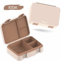 BearFoot Brotdose, Lunchbox, Bento Box COMPACT-M 950ml - ohne Motiv braun ( Gravur möglich )