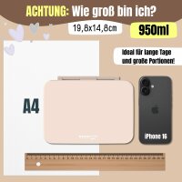 BearFoot Brotdose, Lunchbox, Bento Box COMPACT-M 950ml - ohne Motiv braun ( Gravur möglich )