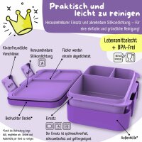 Bearfoot - Brotdose Einhorn mit Fächern, auslaufsicher - GLOW 650ML ( Gravur möglich )